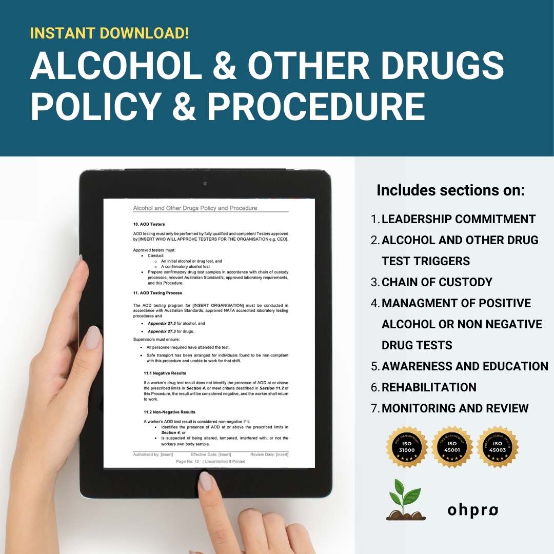 Alcohol and Other Drugs Policy and Procedure