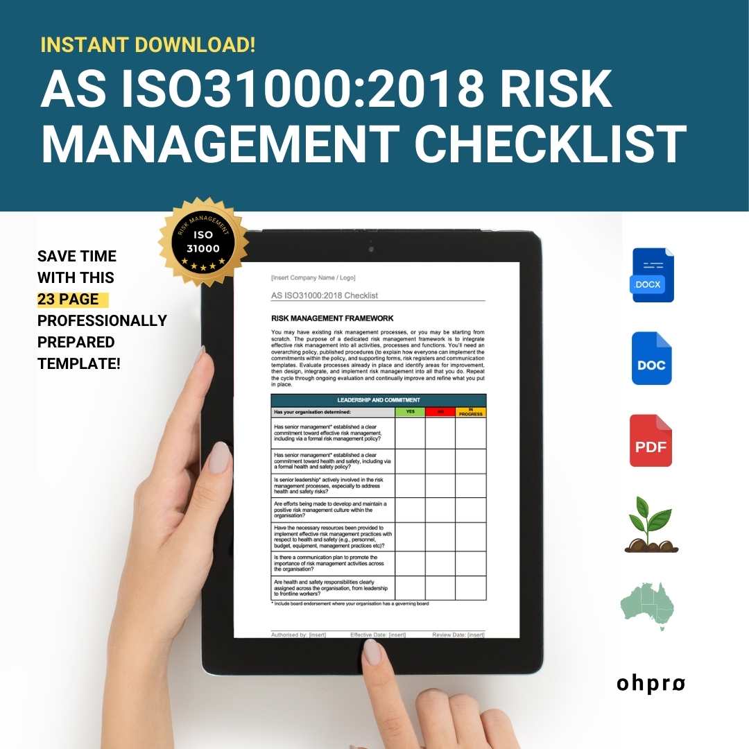 AS ISO31000:2018 Risk Management Checklist