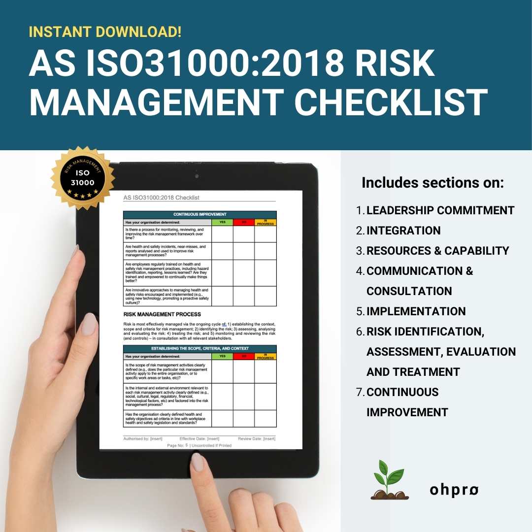 AS ISO31000:2018 Risk Management Checklist