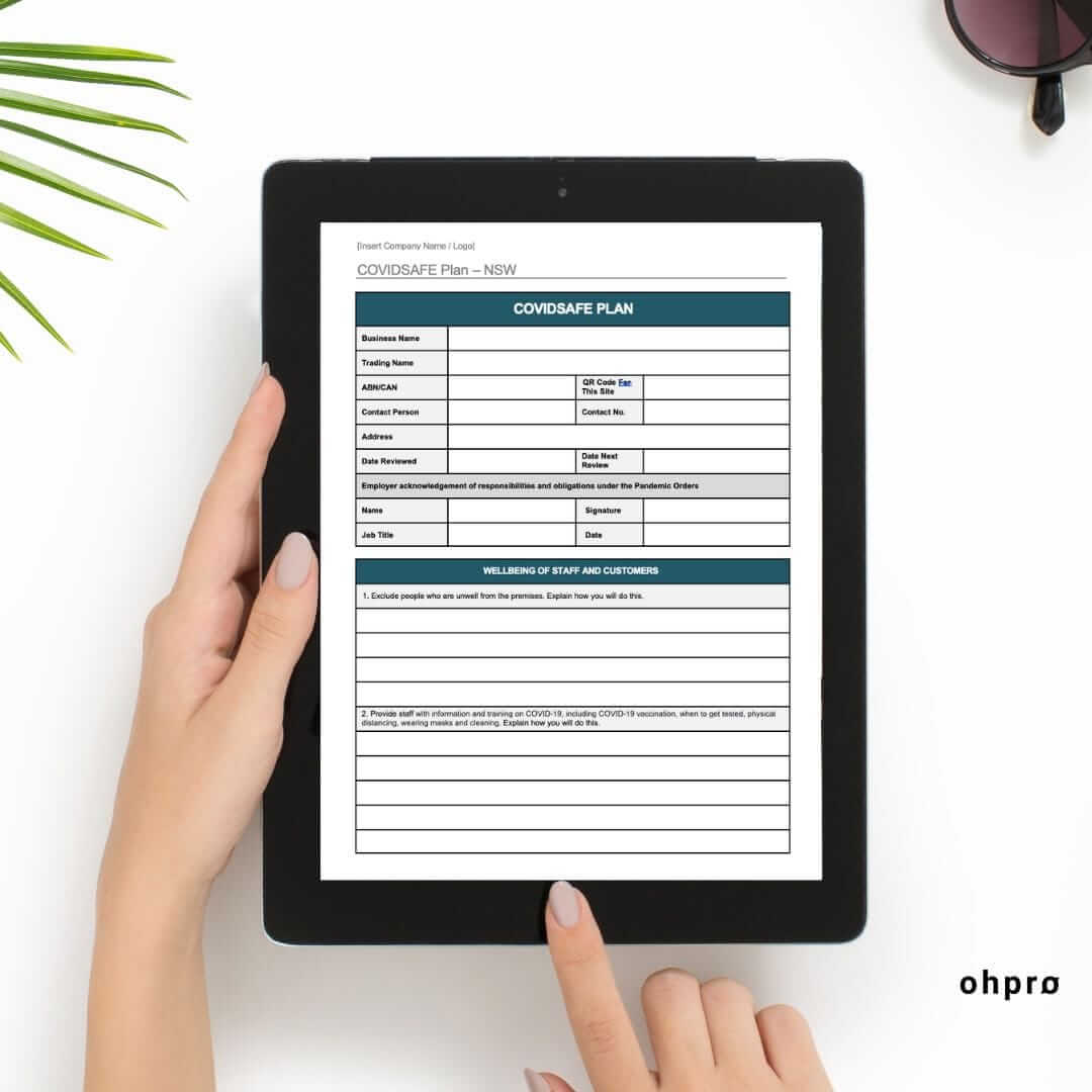 Example of a COVID Safe Plan template. Download your copy today.